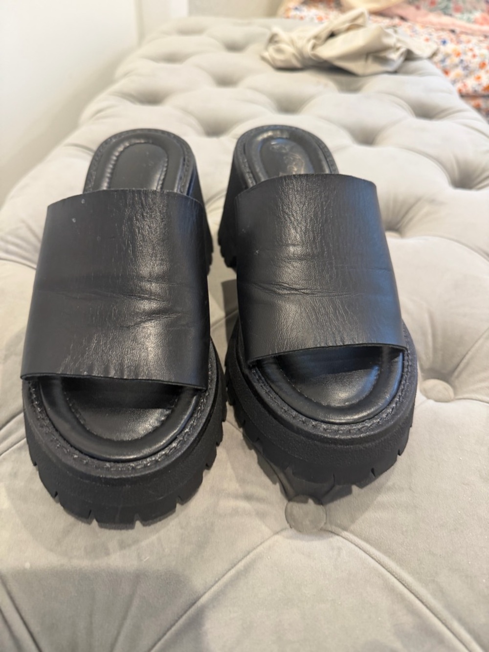 Women’s Black Slide Platform Sandals - free people